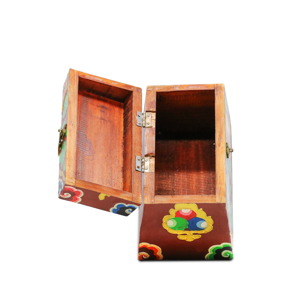 Handmade Wooden Trinket Box – Hand-Painted Floral Jewelry Box for Gifts & Storage